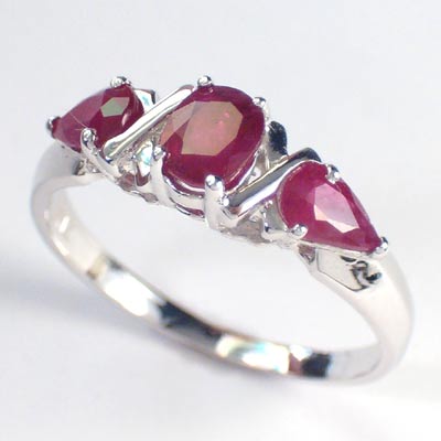Mother's ring 14k White Gold Ruby Ring R391 Mother's ring 14k White Gold Ruby Ring R391