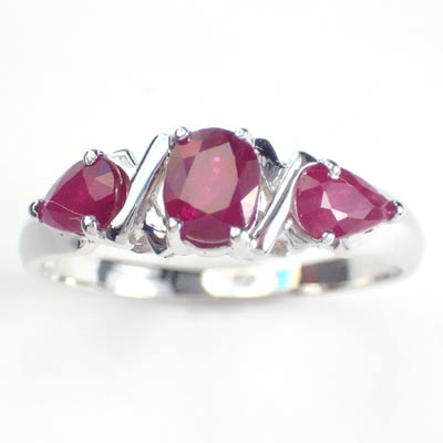 Mother's ring 14k White Gold Ruby Ring R391 Mother's ring 14k White Gold Ruby Ring R391