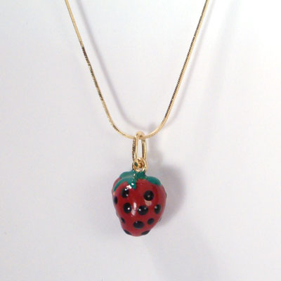 14k Strawberry Pendant P219