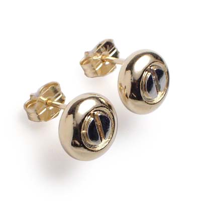 14K two-tone Gold Design Studs 8.5mm E371