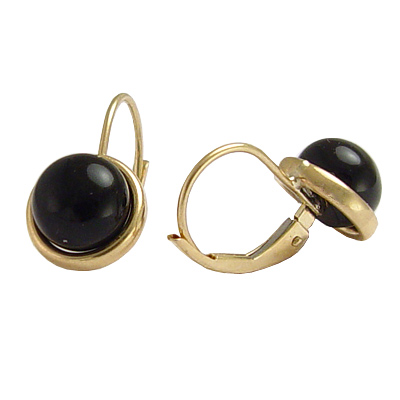 14k Gold Black Onyx Earrings E332