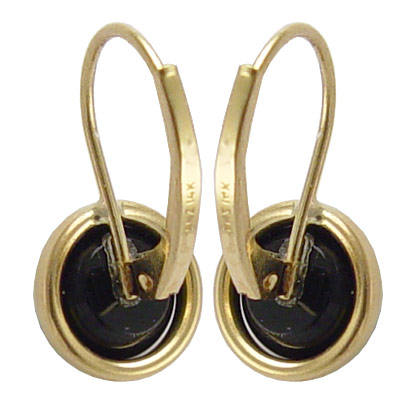 14k Gold Black Onyx Earrings E332