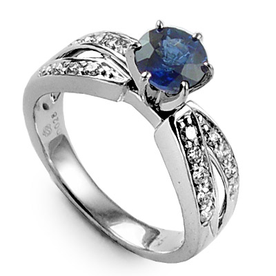 Ceylon Sapphire and Diamond Anniversary Ring 18k R950