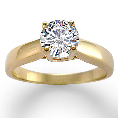 14K Gold Solitaire Diamond Engagement Ring R957