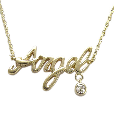 Angel Name Diamond Necklace in 10k Gold N212 Angel Name Diamond Necklace in 10k Gold N212