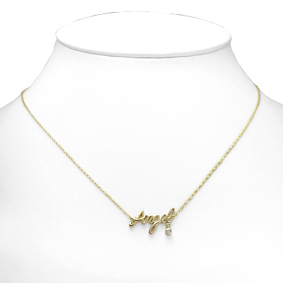 Angel Name Diamond Necklace in 10k Gold N212 Angel Name Diamond Necklace in 10k Gold N212