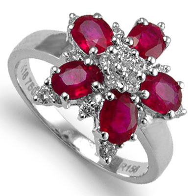 18k White Gold Ruby Diamond Ring R974 18k White Gold Ruby Diamond Ring R974