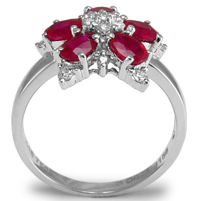 18k White Gold Ruby Diamond Ring R974 18k White Gold Ruby Diamond Ring R974