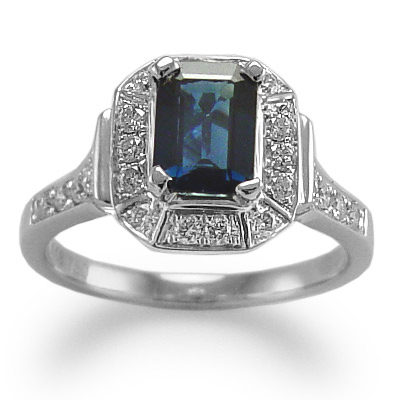 Ceylon Sapphire and Diamond  Ring in 18k R968