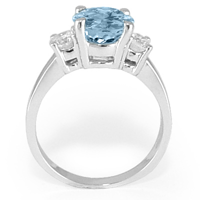 Aquamarine and Diamond Ring in 14k gold R983
