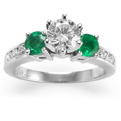 Colombian Emerald Diamond Ring in 14k gold R989