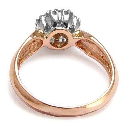 Russian Style 14k Rose & White Gold Diamond Ring R993 Russian Style 14k Rose & White Gold Diamond Ring R993
