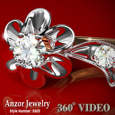 Russian style diamond earrings 14k 585 E805