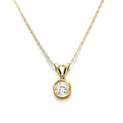 14k Gold White Topaz Pendant 1ct. P403