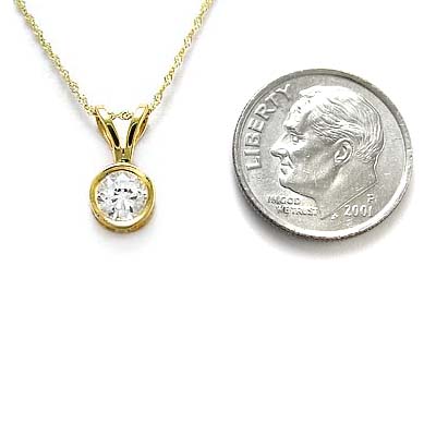 14k Gold White Topaz Pendant 1ct. P403