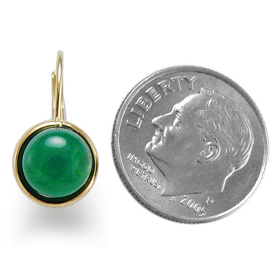 14k Green Onyx keverback earrings E812