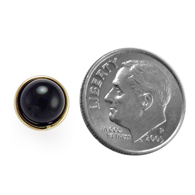 14k Gold Black Onyx Studs 7mm E815
