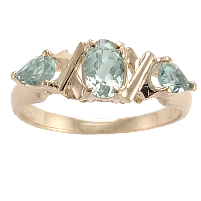 14k Rose Gold Aquamarine Ring 1ct. R1030