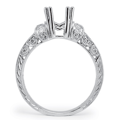 18k White Gold Ring Setting R1023 18k White Gold Ring Setting R1023