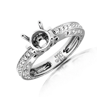 18k White Gold Diamond Setting Ring R1035