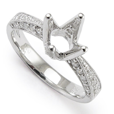 18k White Gold Diamond Setting Ring R1038 18k White Gold Diamond Setting Ring R1038