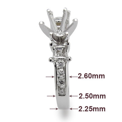 14k White Gold Diamond Ring Setting R1028