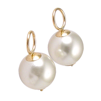 14k Gold Culture Pearl Earring Charms E816 14k Gold Culture Pearl Earring Charms E816