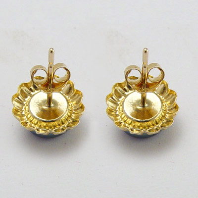 14k Sunflower Black Pearl Earrings E821