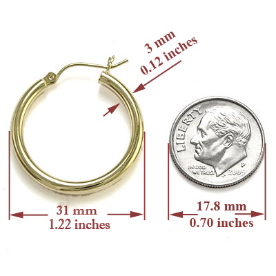 Classic 10k Gold Hoop Earrings E819