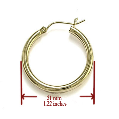 Classic 10k Gold Hoop Earrings E819