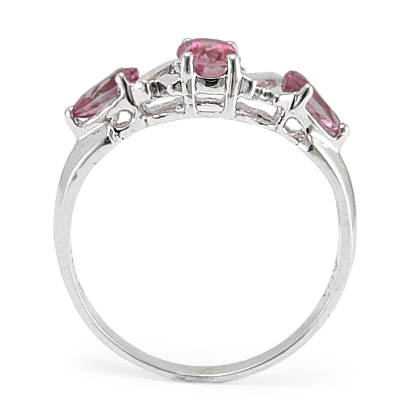 14k White Gold Pink Topaz Ring R1043