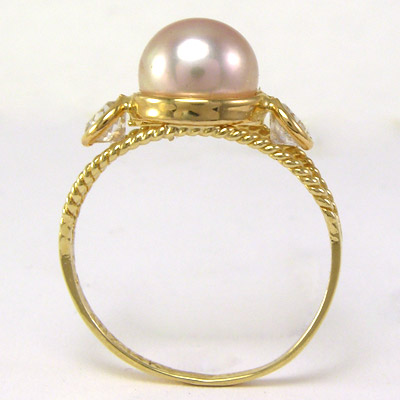 14k Lavender Pearl & CZ Ring R1047 14k Lavender Pearl & CZ Ring R1047