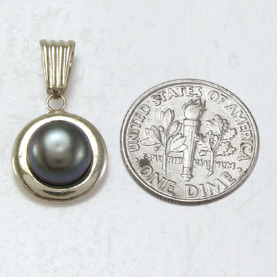 14k White Gold Pearl Pendant P428