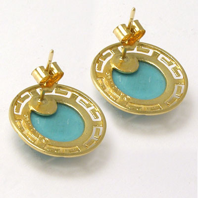 14k Gold Turquoise Stud Earrings E829 14k Gold Turquoise Stud Earrings E829