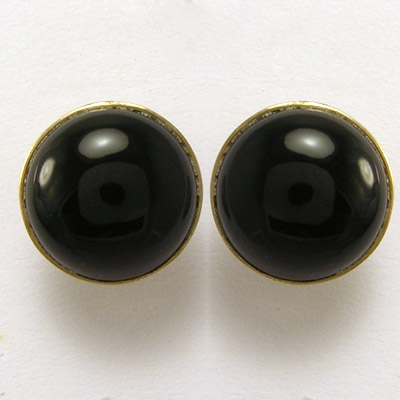 14k Gold Black Onyx Earrings E830