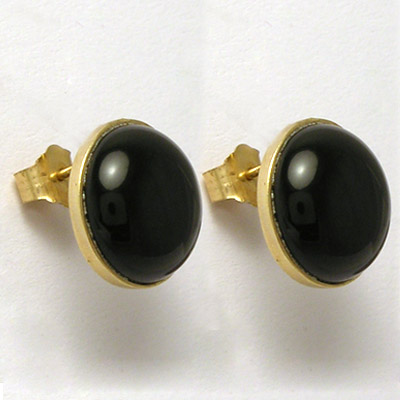 14k Gold Black Onyx Earrings E830