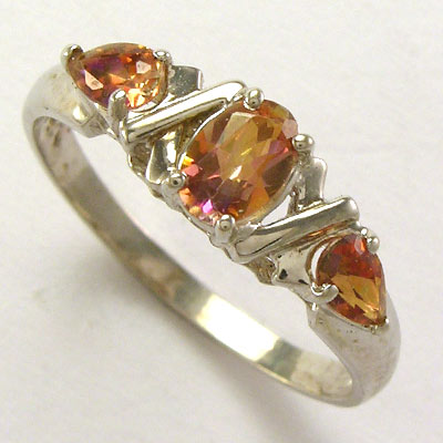 14k White Gold Brown Topaz Ring R1050