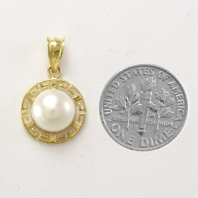 14k Yellow Gold Pendant Genuine Freshwater Pearl p430