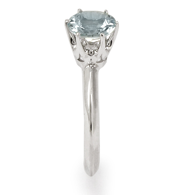 14k Knife-edge Aquamarine Solitaire Ring R1059