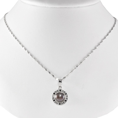 14k White Gold Pendant Necklace 18" P451
