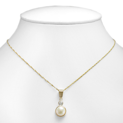 14k Yellow Gold Pearl Pendant P454 14k Yellow Gold Pearl Pendant P454