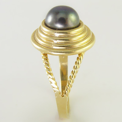 10k Love Knot Pearl Ring R1076