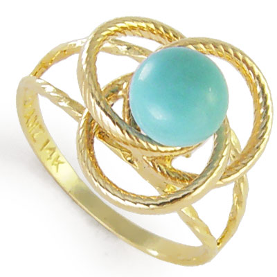 14k Gold Turquoise Ring R1077