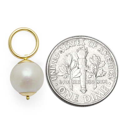 14k Gold Culture Pearl Earring Charms E844 14k Gold Culture Pearl Earring Charms E844