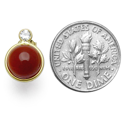 14k Gold Red Onyx With CZ Studs e843