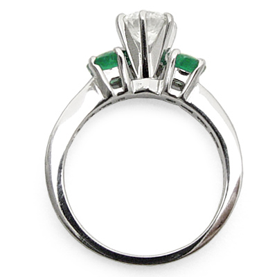 14k Gold Emerald Diamond Ring R1080