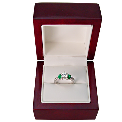 14k Gold Emerald Diamond Ring R1080