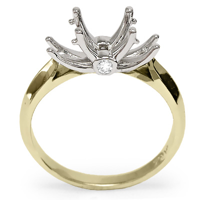 14k Two-Tone Gold Diamonds Engagement Setting Ring R1100