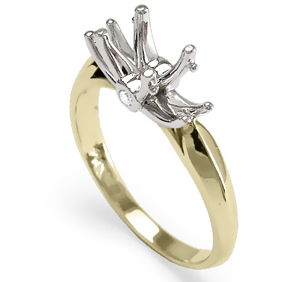 14k Two-Tone Gold Diamonds Engagement Setting Ring R1100