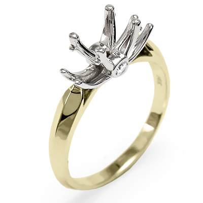 14k Two-Tone Gold Diamonds Engagement Setting Ring R1100